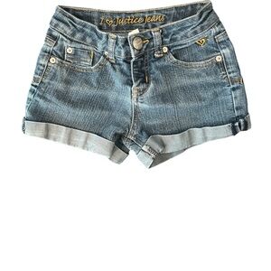 Justice Blue Jean Shorts Classic Cutoff Style girls size 8R